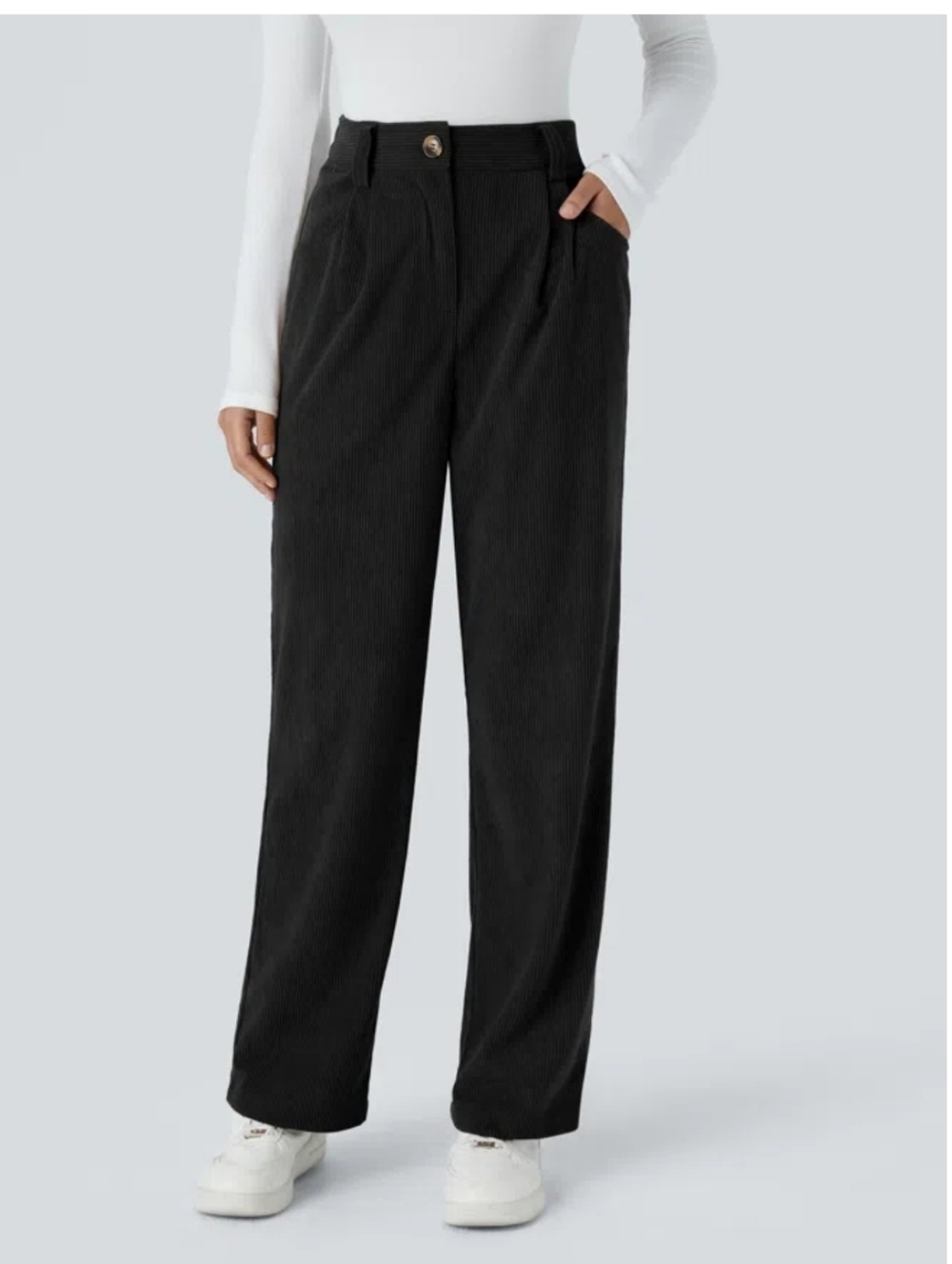 HALARA Black Wide-Leg High-Waist Pants